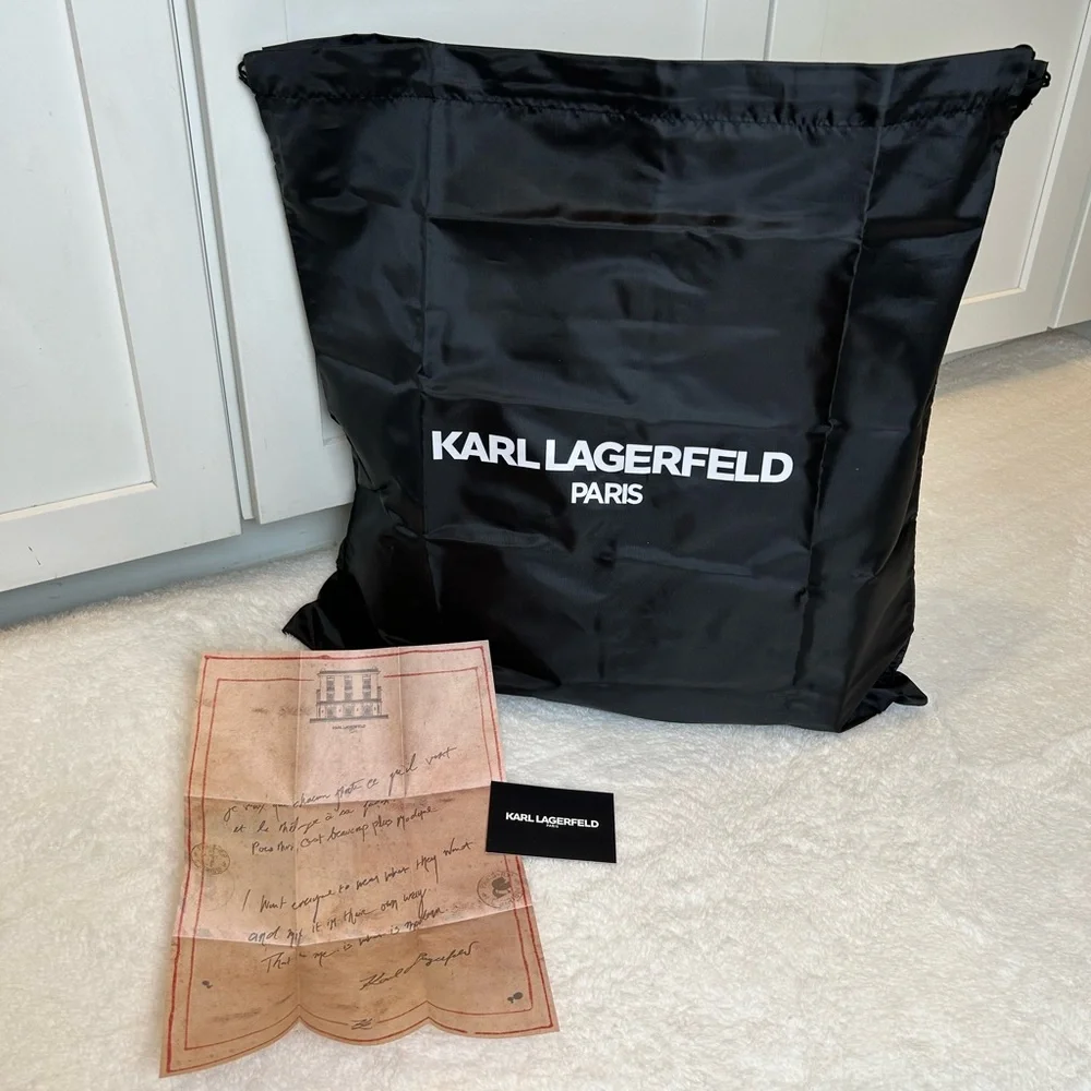 *New* Karl Lagerfeld Paris Floral Printed Tote Bag White Sunflower - Picture 3 of 17